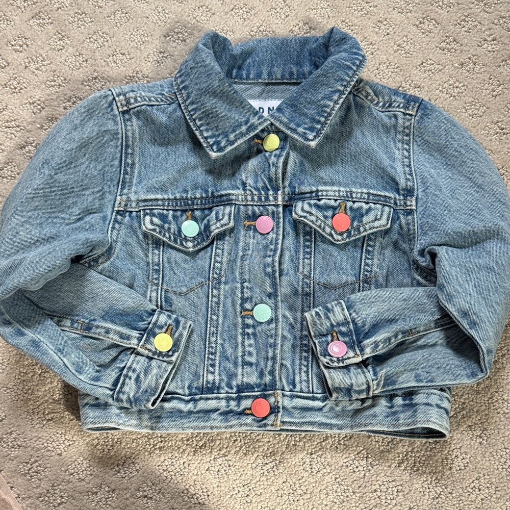 Old Navy 5T Denim Jacket with Colorful Buttons
